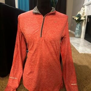 Nike Women's Red Heather Quarter-Zip Pullover Jacket